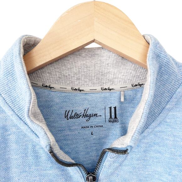 Walter Hagen Blue Quarter Zip Sweater Sz L - Picture 5 of 5